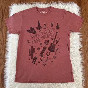 Ariat Boyfriend Fit Shirt Womens Small Oversized Western Cowgirl Country Graphic